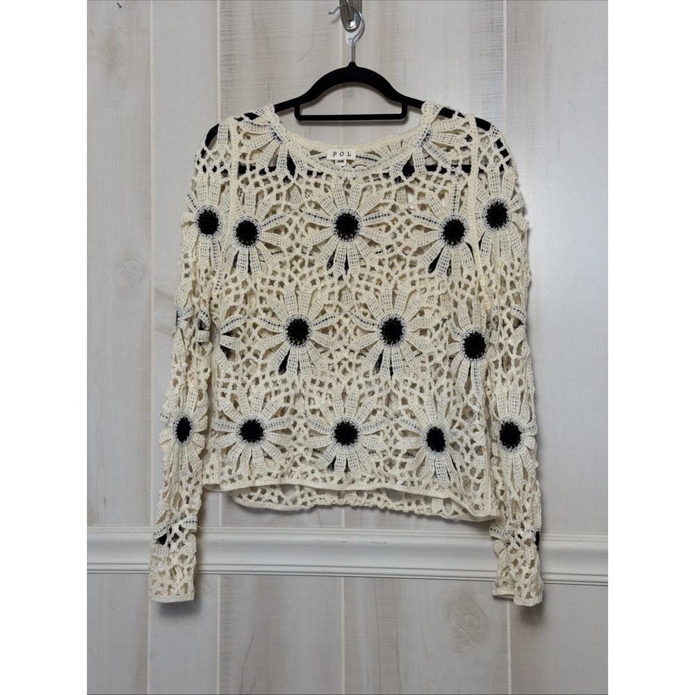 P O L Crochet Top Floral